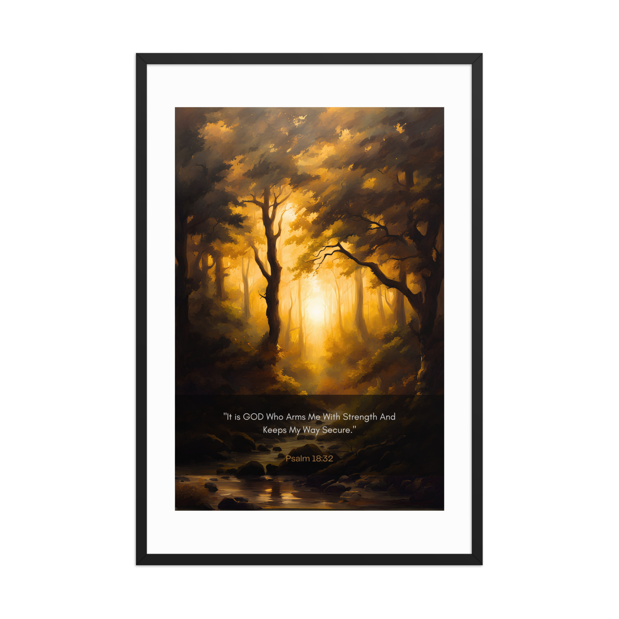 Psalm 18:32 - Framed poster