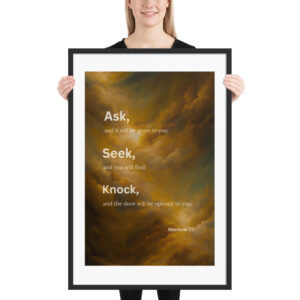 Mark 7:7 - Framed poster