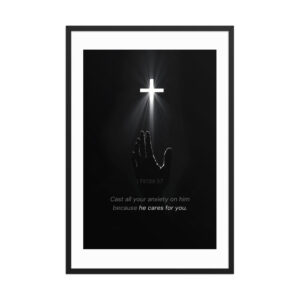 1 Peter 5:7 - Framed poster