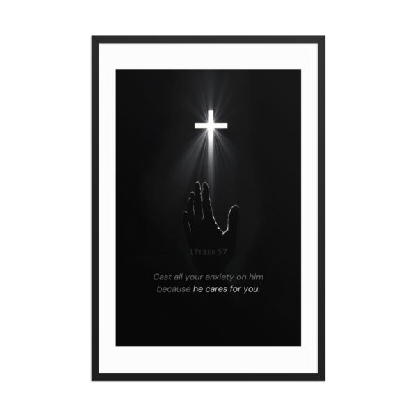 1 Peter 5:7 - Framed poster